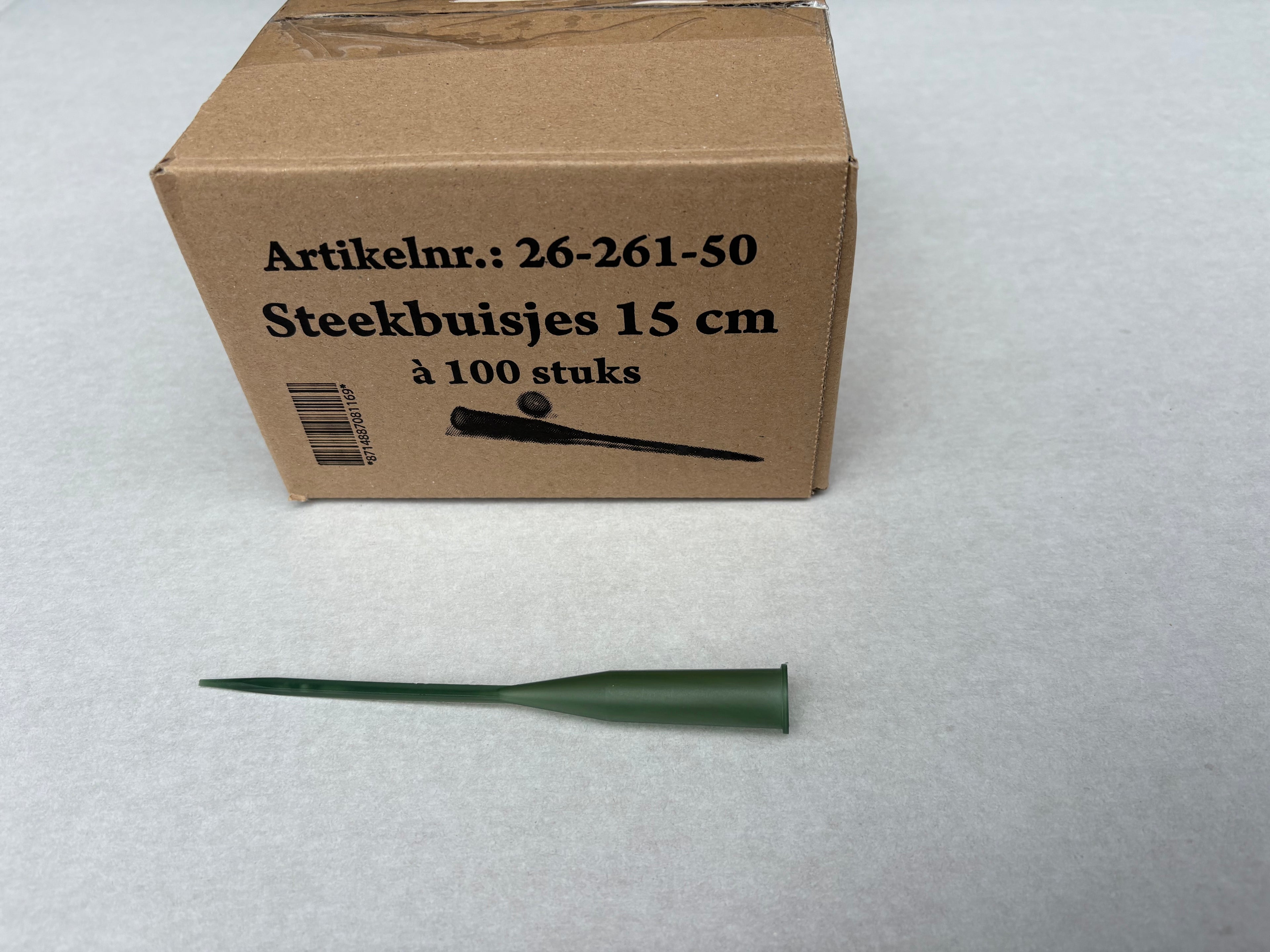 Steekbuis 15 cm. ongedopt